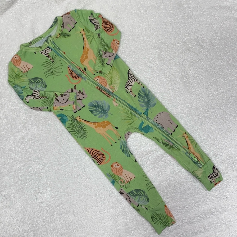 Posh peanut snug fit footless double zip jungle sleeper 9/12m